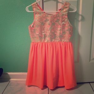 FLORAL PEACH COLOR DRESS